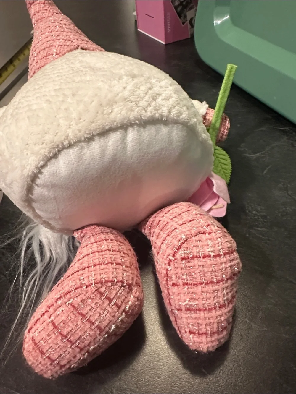 Pink Gnome Plush with Flower